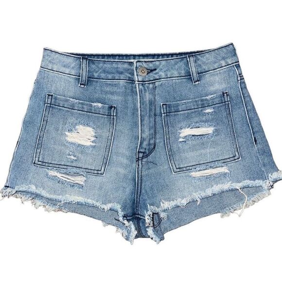 Bullhead Denim Jean Shorty Shorts Super High Rise - Picture 1 of 6